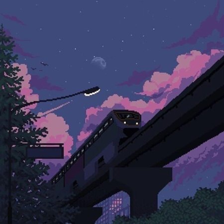 Ночное небо пиксель арт