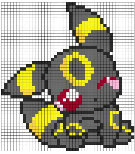 Рисунки по клеточкам покемоны