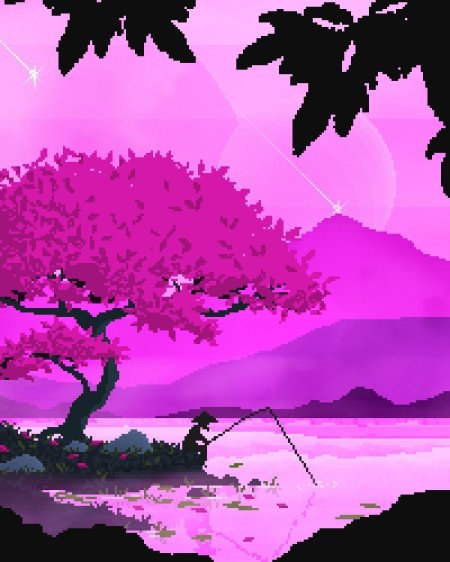 Пиксель арт пейзаж