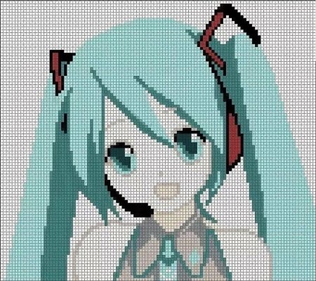 Хатсуне мику по клеточкам