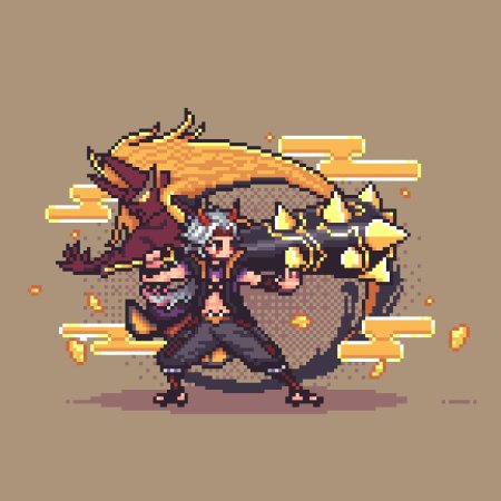 Пиксель арт аратаки итто