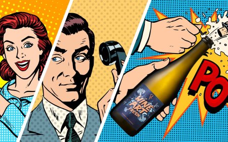 Шампанское в стиле поп-арт