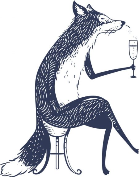 Лиса с бокалом
