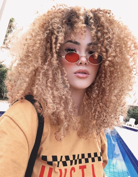 Афро кудри на длинные волосы