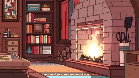 Уютная комната с камином