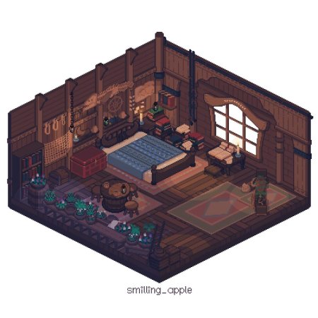 Домик pixel art изометрия