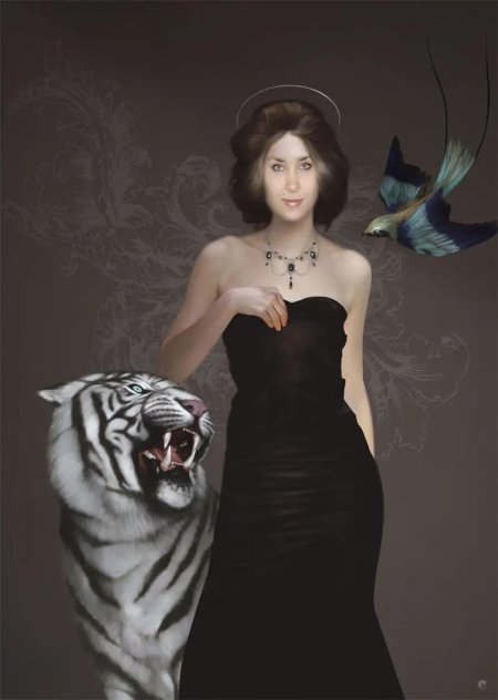 Девушка с тигром