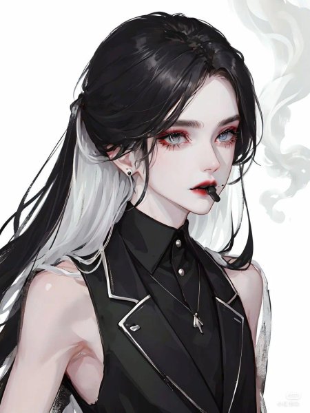 Черноволосая девушка арт