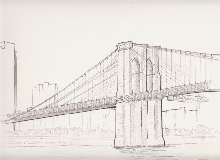 Бруклинский мост рисунок