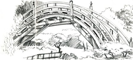 Мост рисунок карандашом