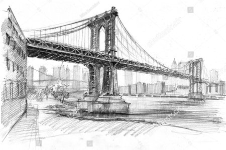 Бруклинский мост нью-йорк вектор
