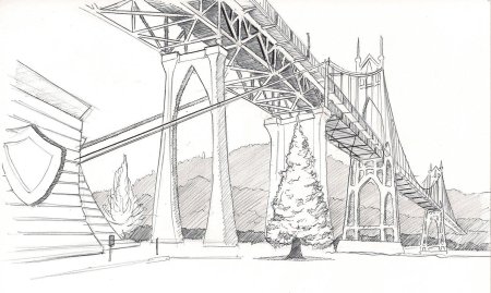 Мост карандашом