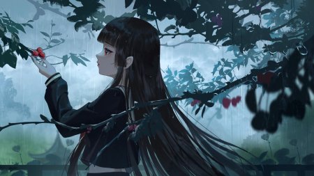 Грустная аниме девушка