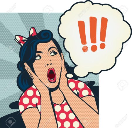 Удивленная девушка поп арт