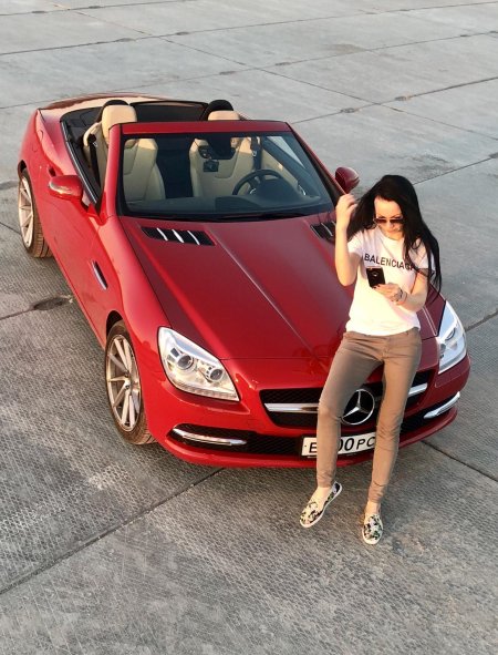 Красный мерседес кабриолет