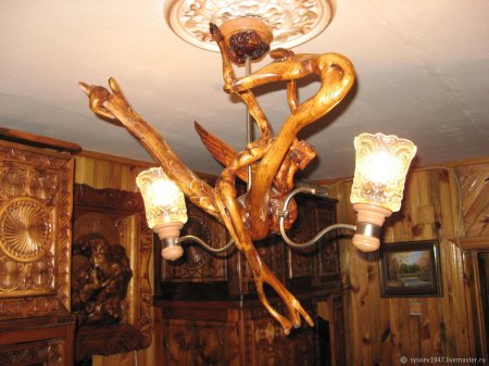 Люстры из корнепластики