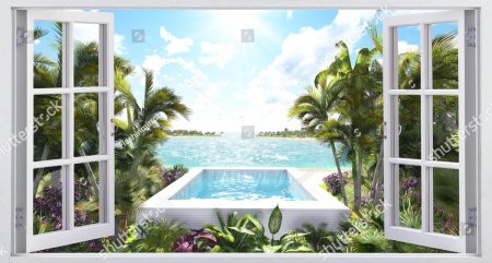 Фотообои окно видом на природу