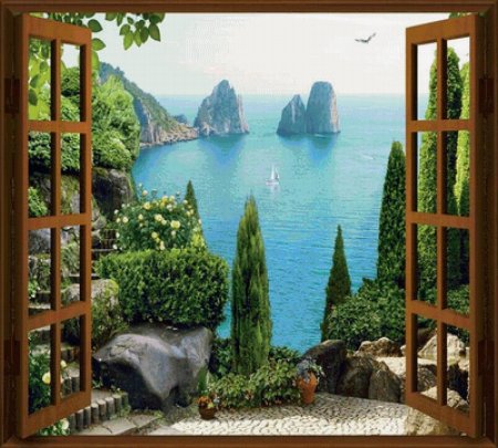 Фотообои вид из окна расширяющие пространство