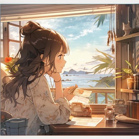 Картина вид из окна на море