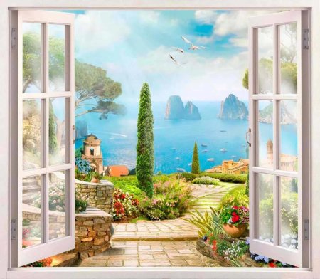 Фотообои окно с видом