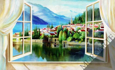 Окно с видом на море живопись
