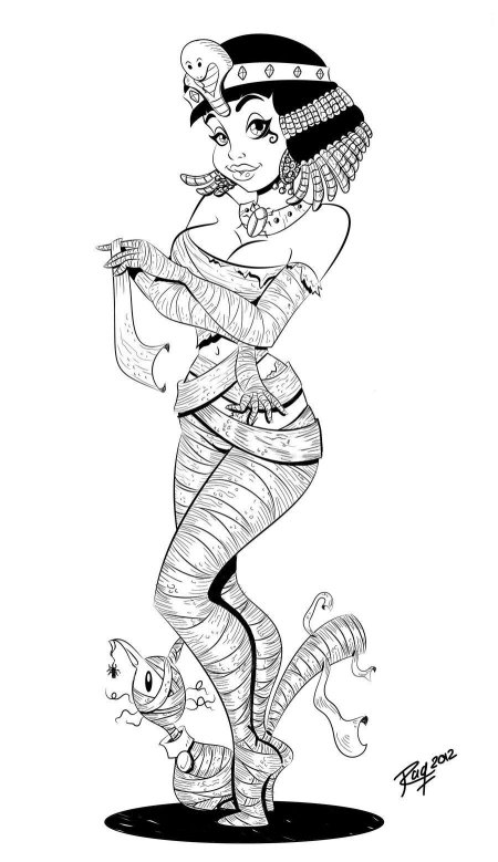 Раскраска мумия