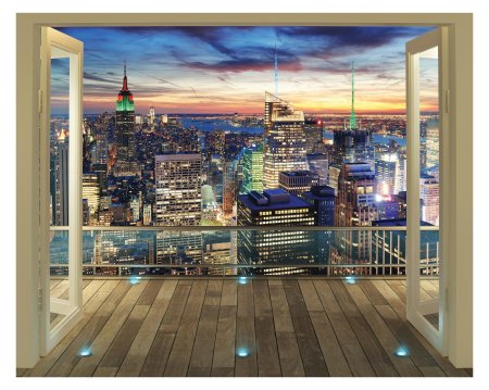 Нью-йорк манхеттен вид с окна