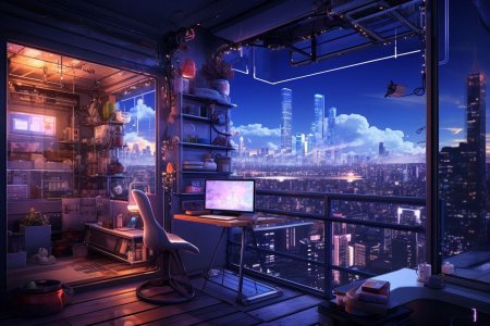 Интерьер киберпанк