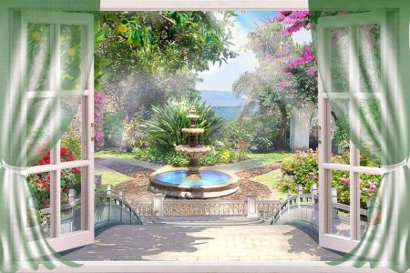 Фотообои окно с видом