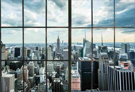 Фотообои вид из окна небоскреба