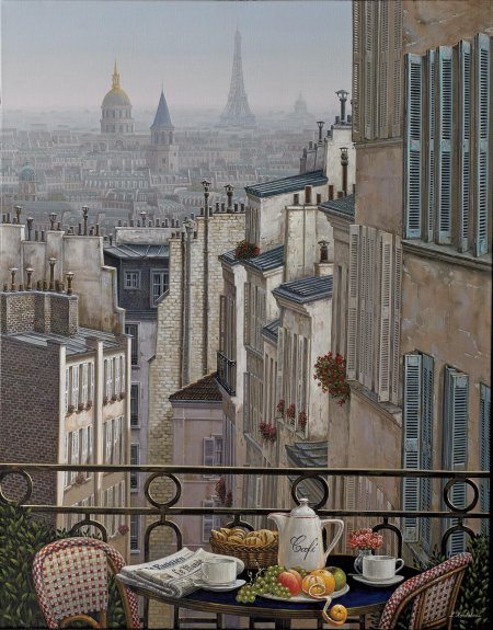 Парижский балкончик живопись