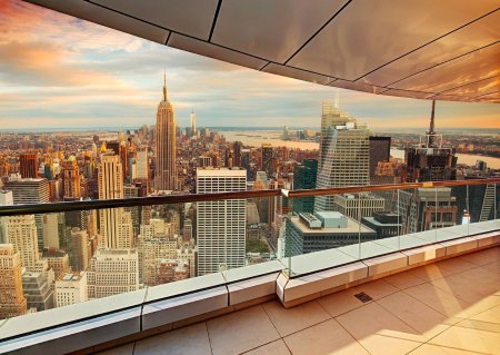 Нью-йорк манхеттен вид с окна