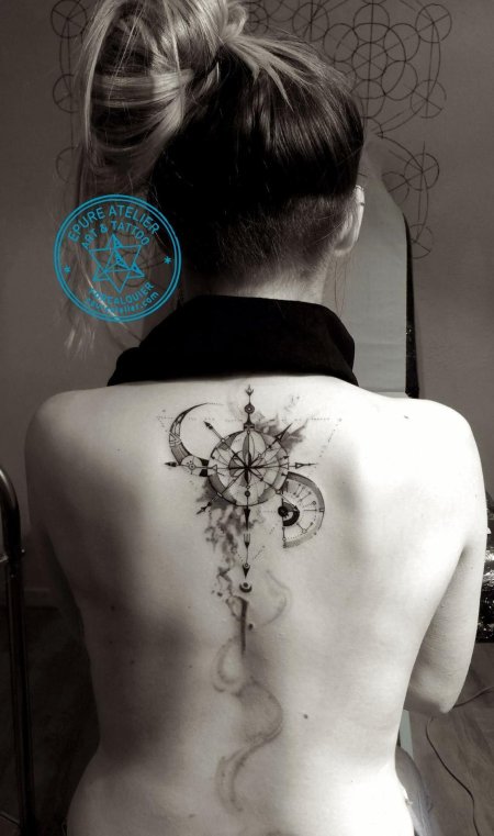 Тату компас