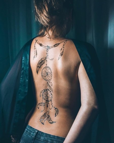 Татуировка на спине женская