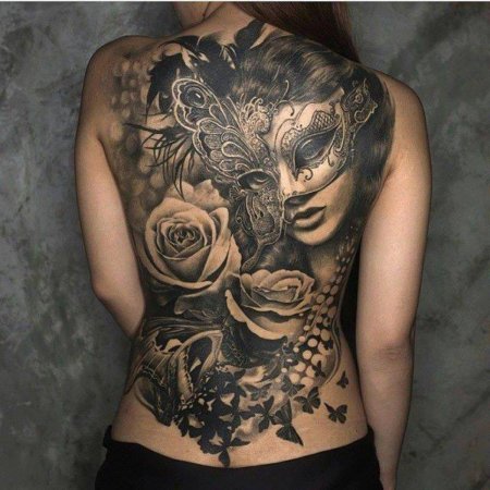 Тату на всю спину женские