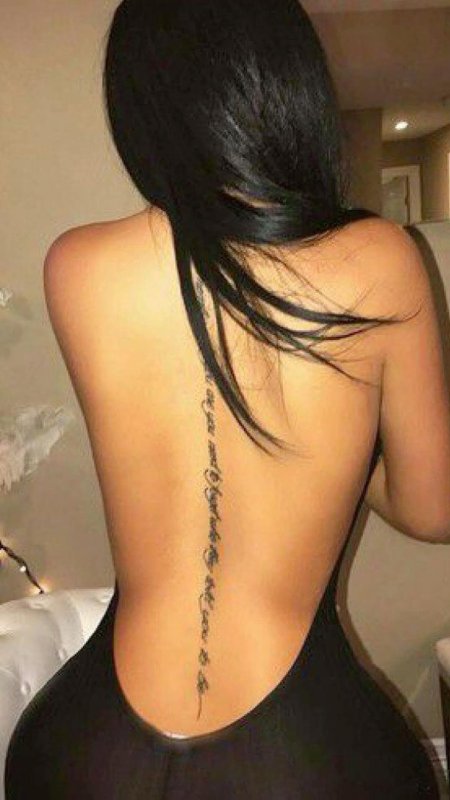 Тату по позвоночнику для девушек