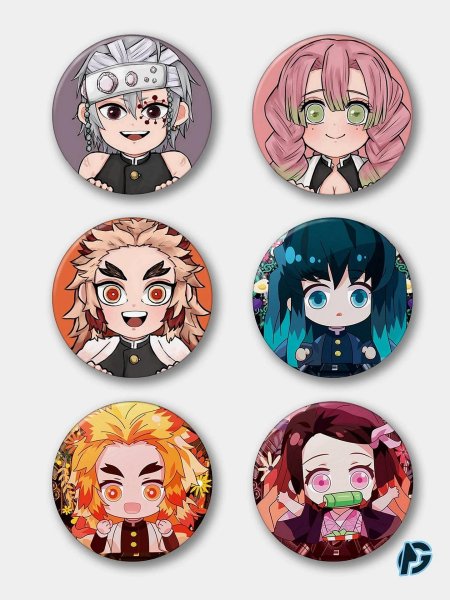 Набор значков клинок рассекающий демонов