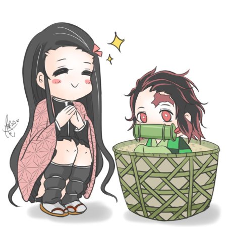 Незуко чиби стикеры