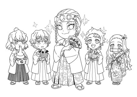 Клинок рассекающий демонов раскраска