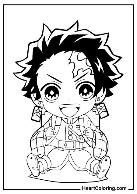 Раскраска клинок рассекающий демонов танджиро