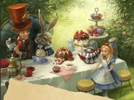 Чаепитие шляпника в алисе стране чудес