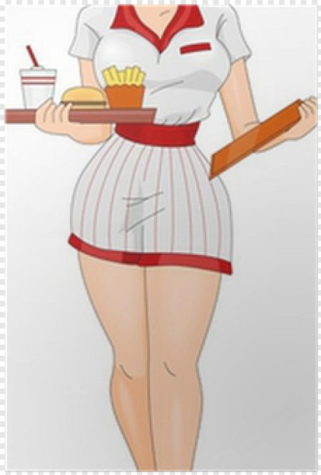 Официантка рисунок