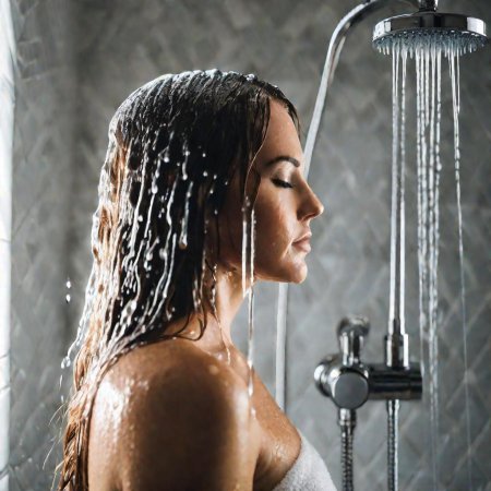 Красивая девушка под душем