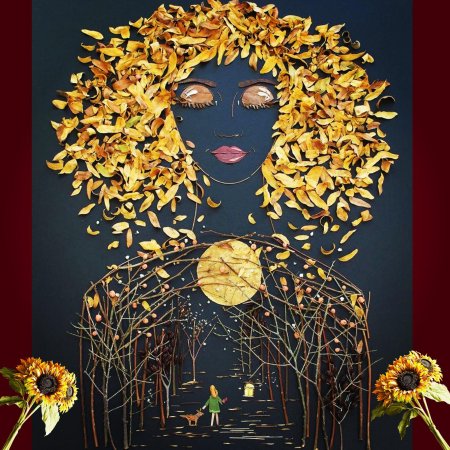 Портрет из природного материала