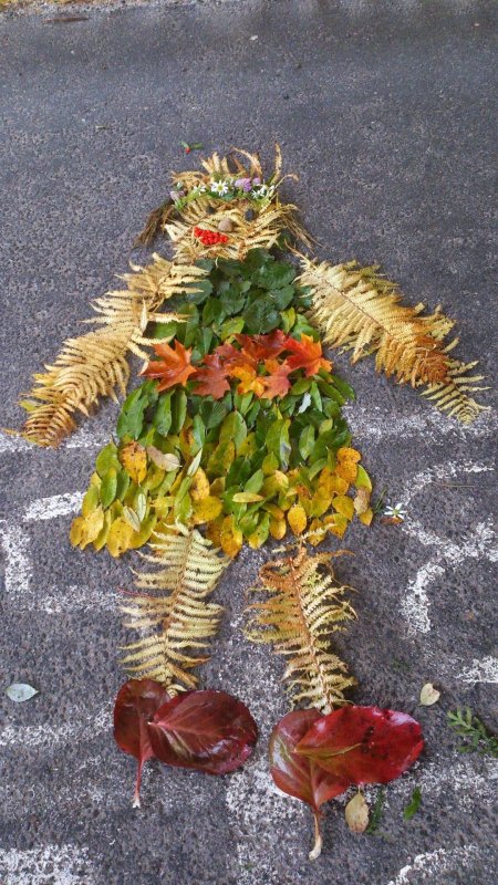 Композиции из осенних листьев