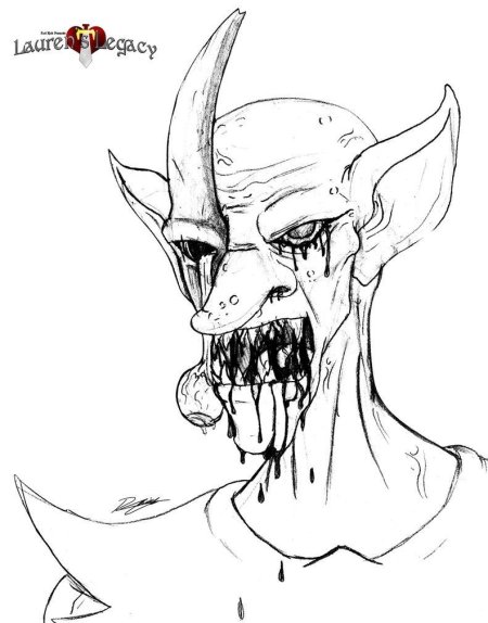 Дьявол рисунок карандашом