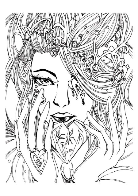 Раскраска для девочек сложная