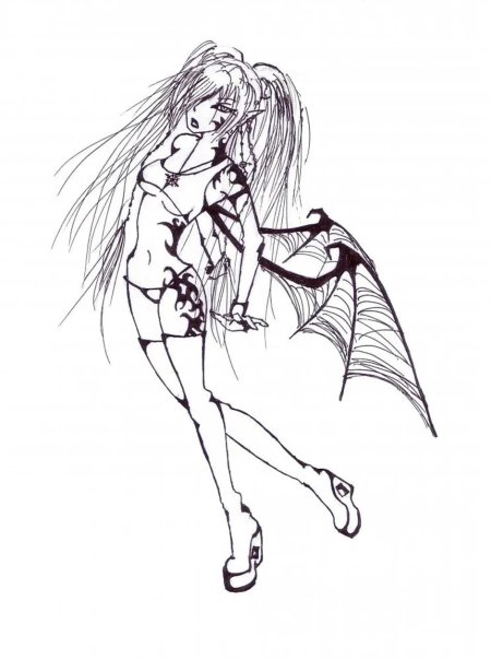 Демон рисунок карандашом для срисовки