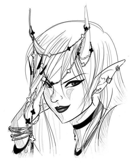 Девушка демон рисунок