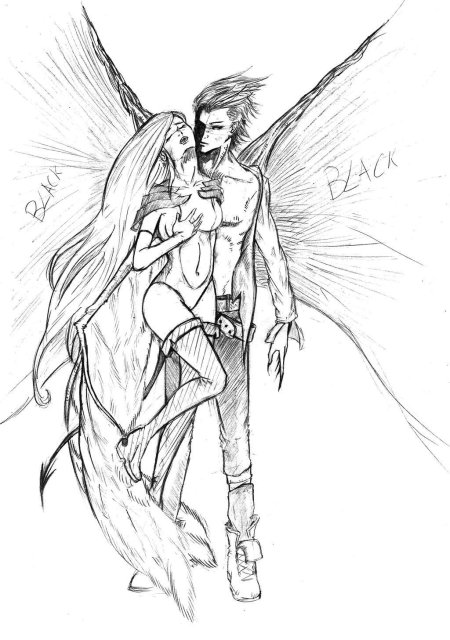 Рисунки карандашом ангелов и демонов